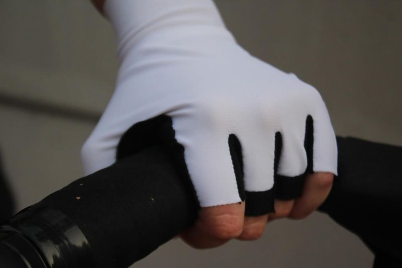 White Cycling Gloves
