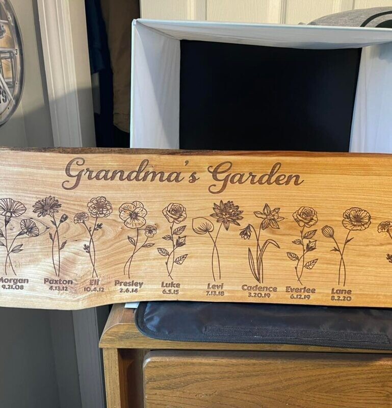 Grandma&#39;s Garden rough edge wood