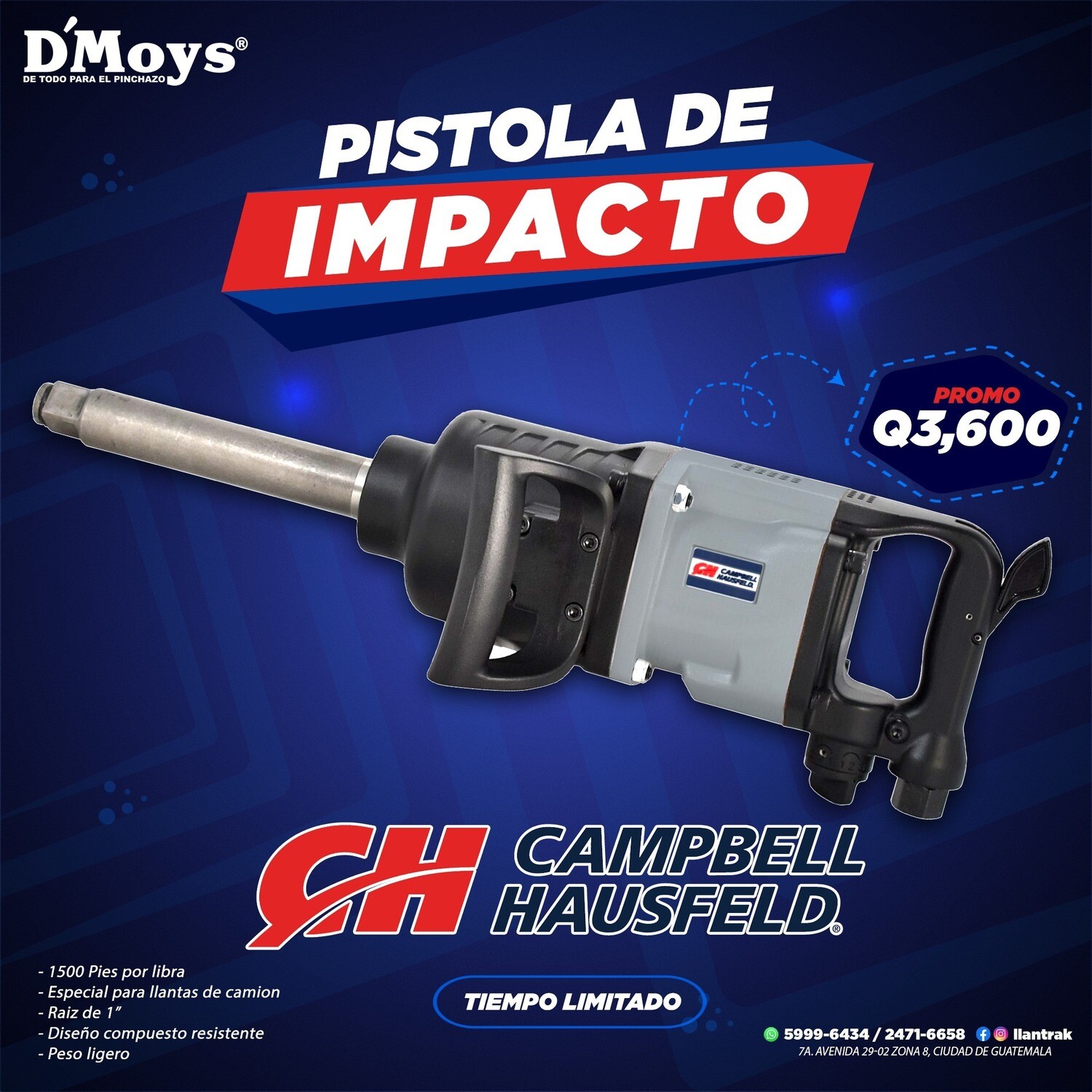 Pistola de Impacto para Llantas de Camion