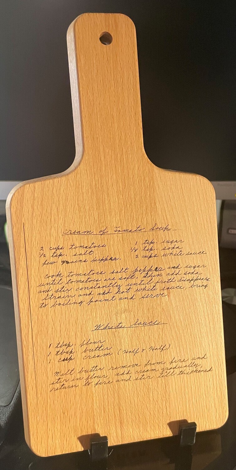 Handwritten Recipe Board