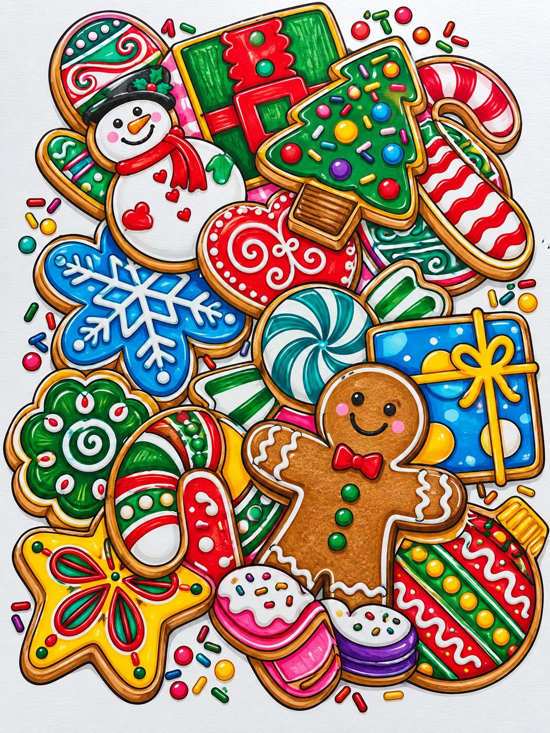 Christmas Cookie Collage - 8-1/4" x 11-3/4"