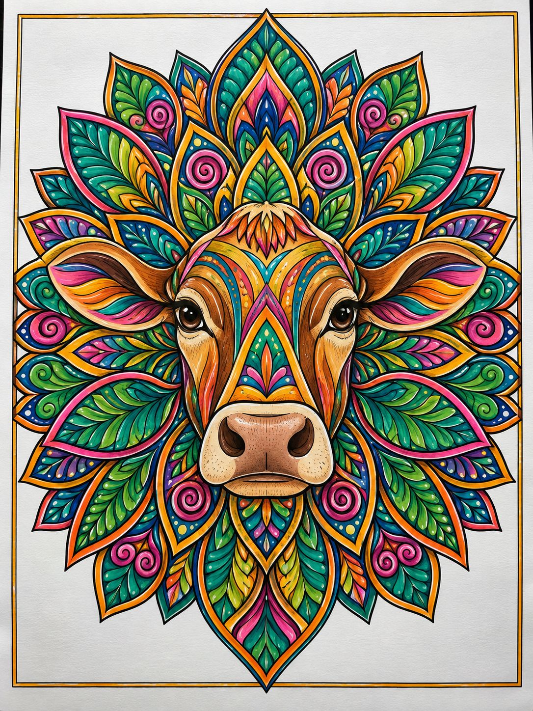 Cow Mandala - 8-1/4" x 11-3/4"