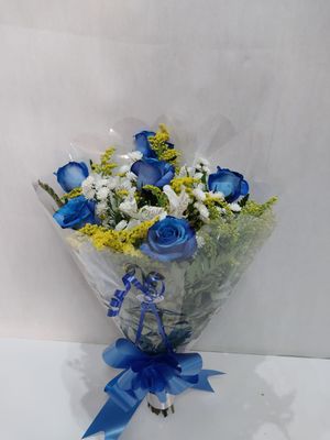 Buquê de 06 Rosas Azuis
