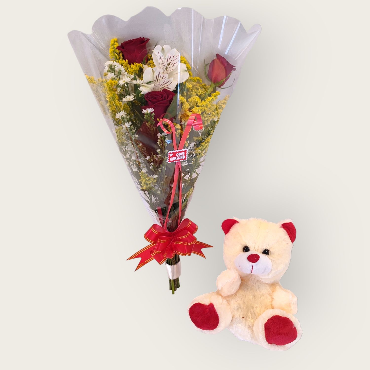 Ramalhete de Rosas e Urso