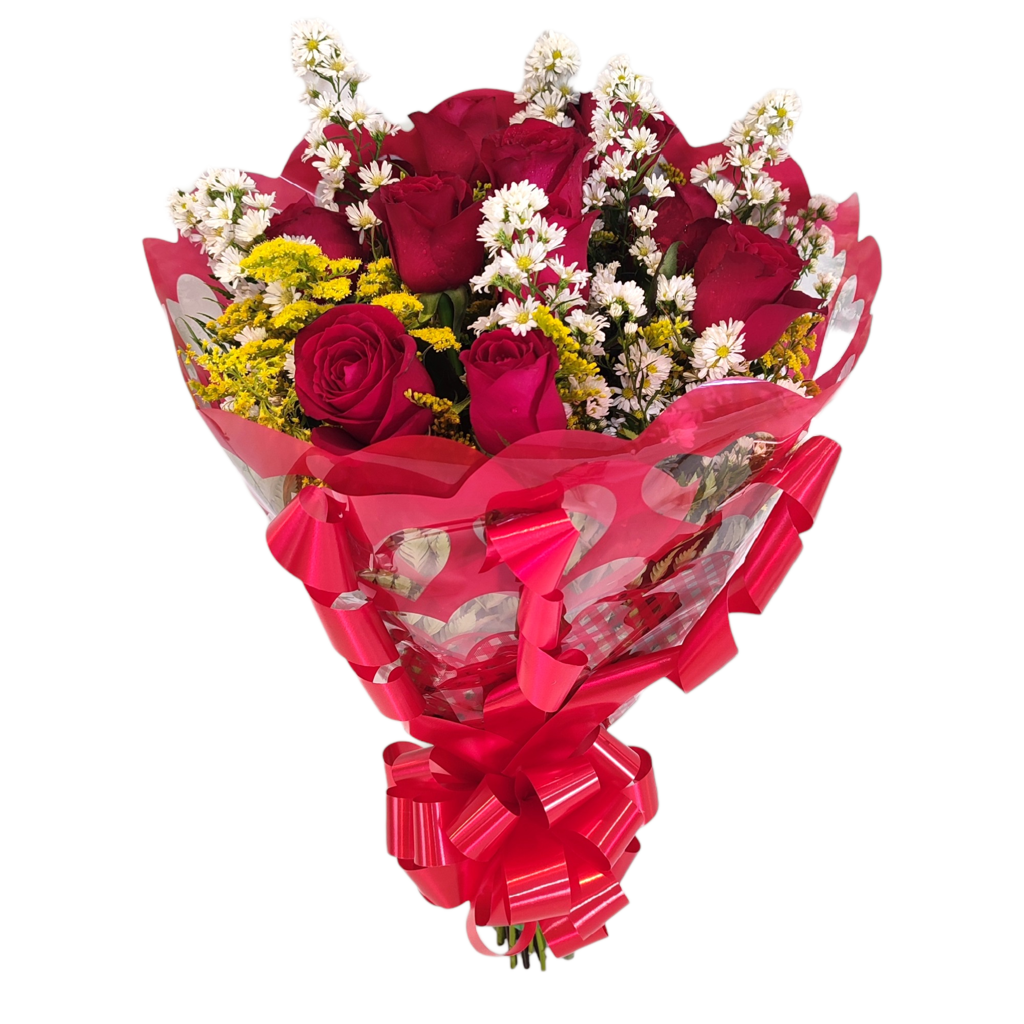 Buquê de 12 Rosas Vermelhas