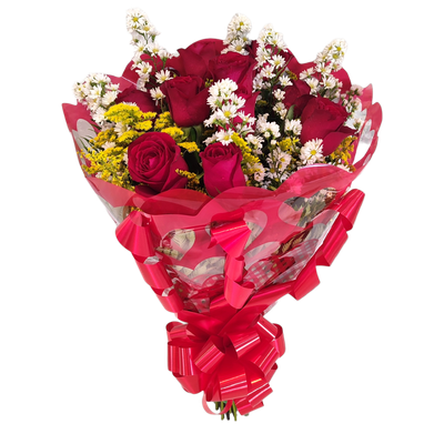 Buquê de 12 Rosas Vermelhas