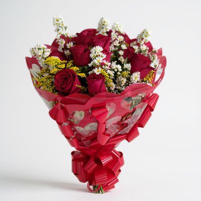 Buquê de 12 Rosas Vermelhas