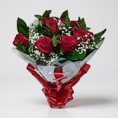 Buquê de Rosas e Ruscus
