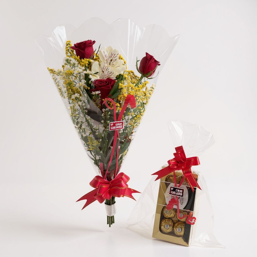 Ramalhete de Rosas e Ferrero Rocher