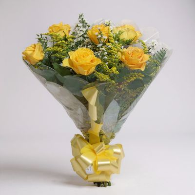 Buquê de 06 Rosas Amarelas