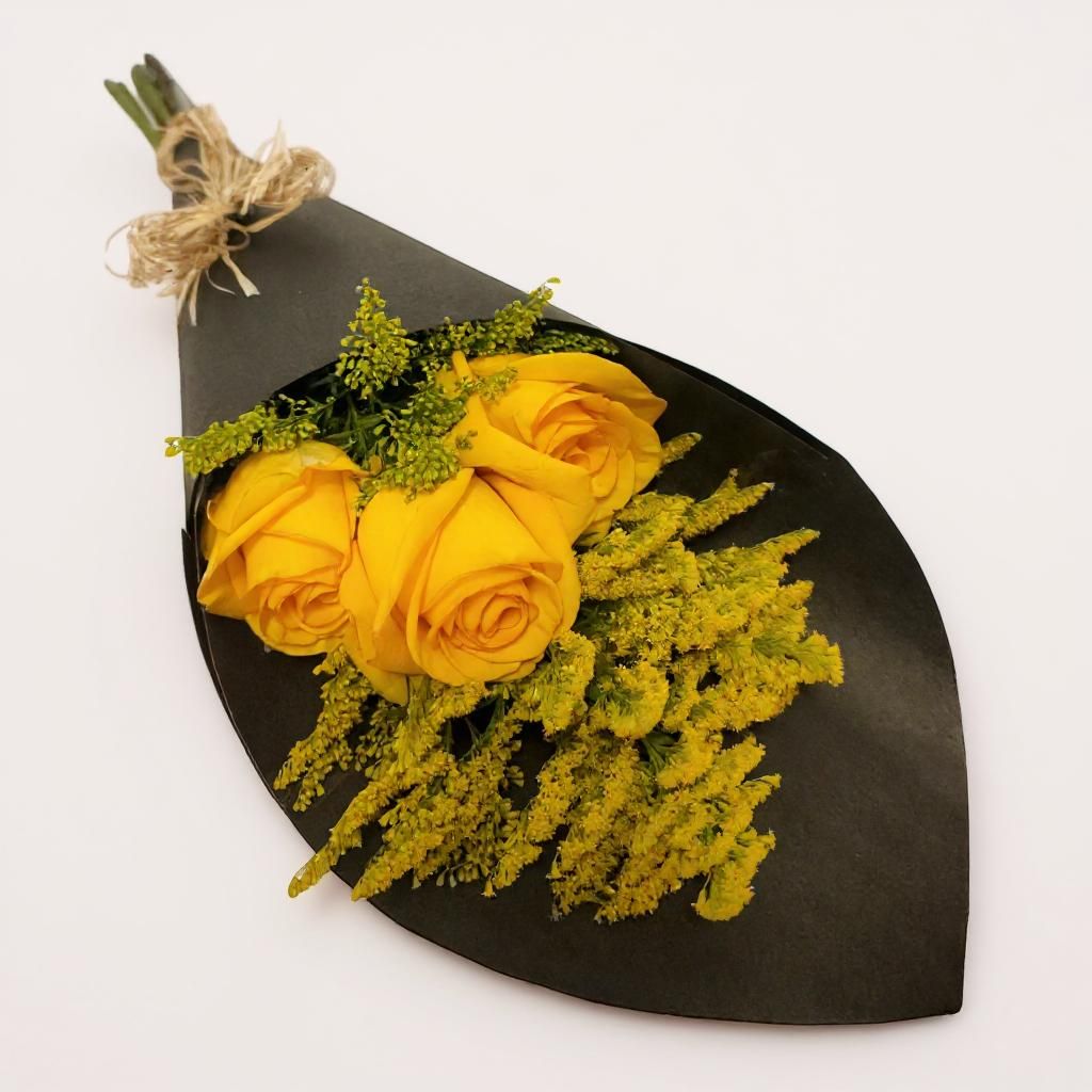 Ramalhete de Rosas Amarelas Elegância