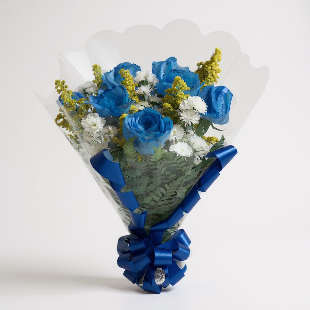 Buquê de 8 Rosas Azuis