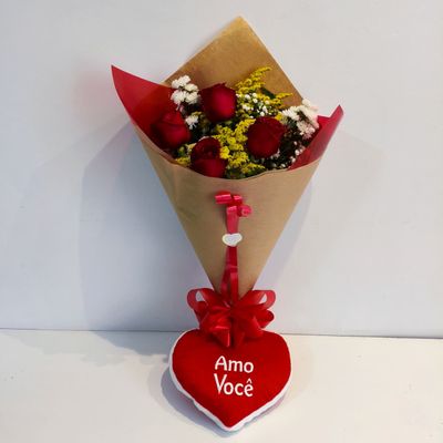 Buquê de Rosas Amore Mio e Coração