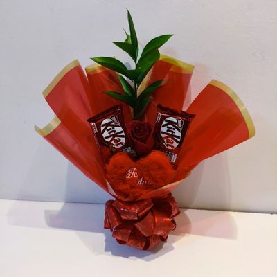 Buquê de Chocolates - Kit Kat e Coração