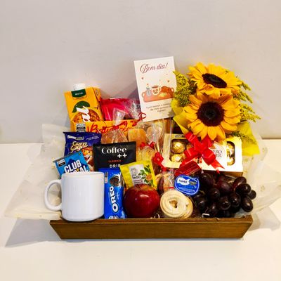 Bandeja de Café Especial com Girassóis