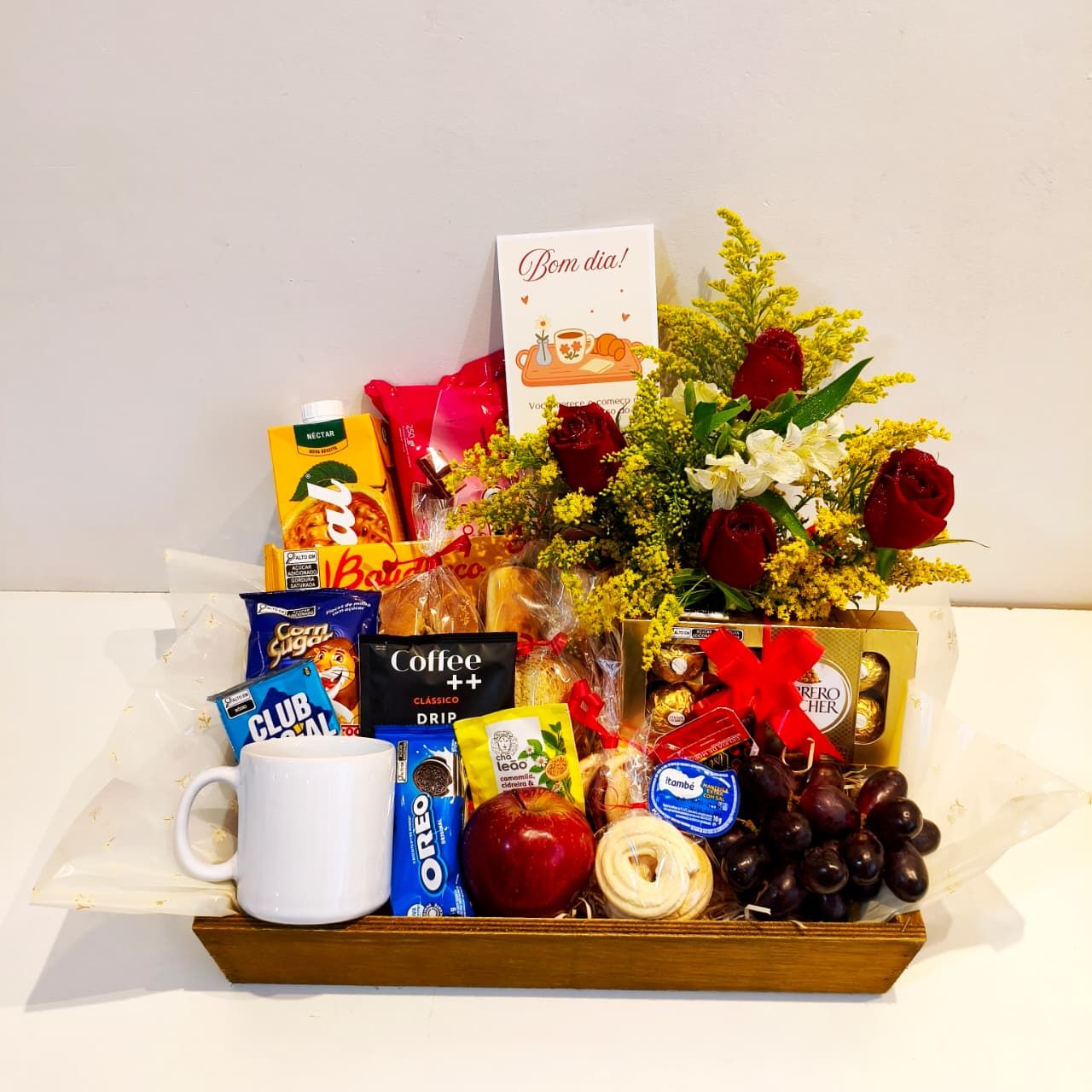 Bandeja de Café Especial com Rosas