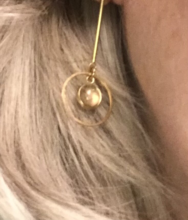 Gold Rutile Quartz drop earrings