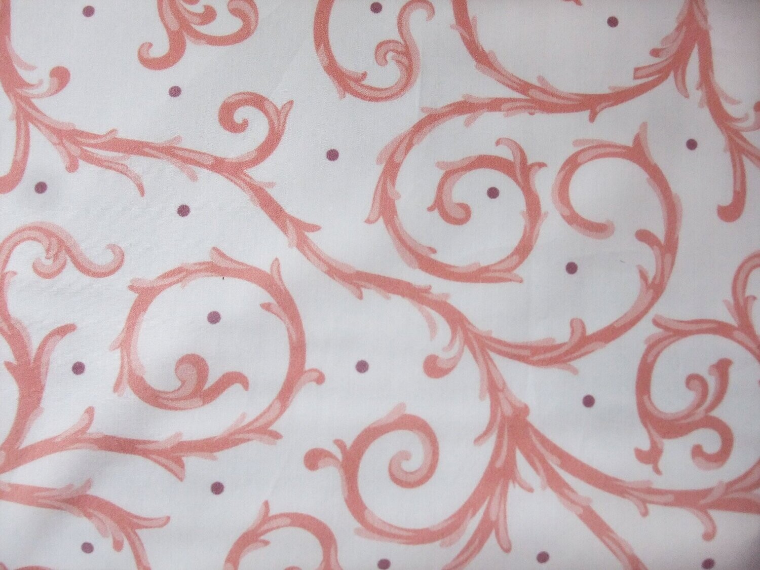 Popeline, Meterware, Baumwollstoff, Motiv Dornenhecke, weiß-rosa, bio, 145 cm breit