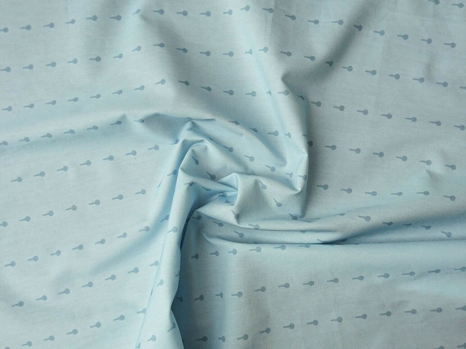 Popeline, Meterware, Baumwollstoff, Motiv Griffel, wasserblau, Bioqualität, 145cm breit