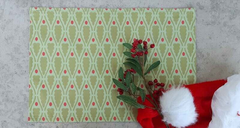 Platzset / Tischset, Weihnachten/Ostern, Hellgrün, 50 x 35cm, zum Wenden