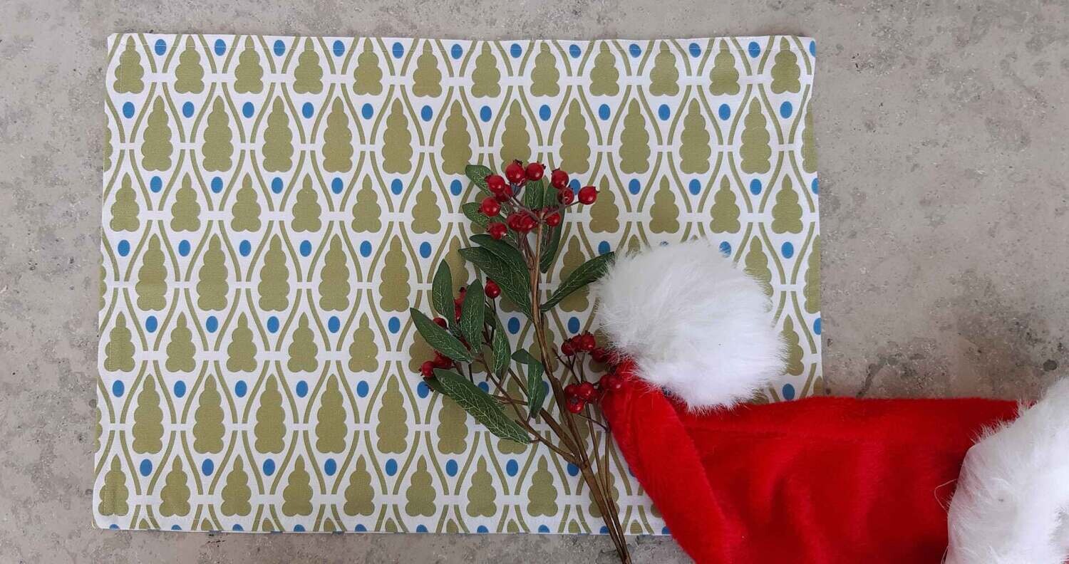 Platzset / Tischset, Weihnachten/Ostern, Weiß, 50 x 35cm, zum Wenden, Bauwollstoff