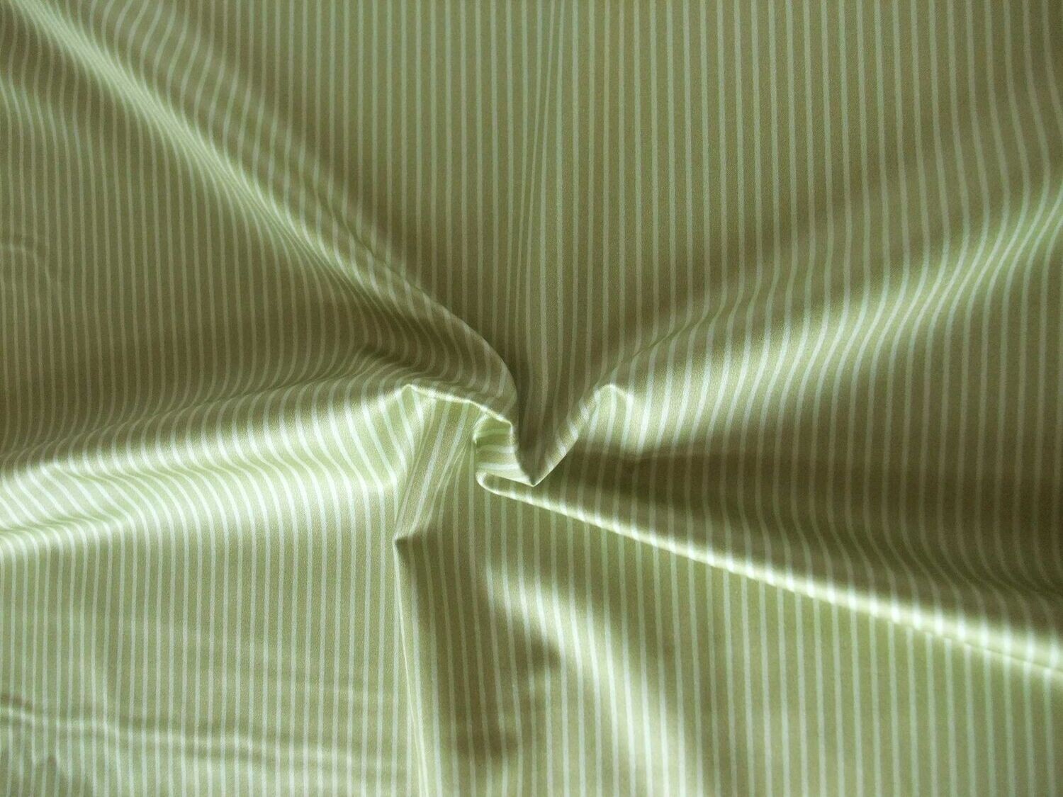 Mako-Satin, Meterware, Baumwolle,  Streifen, grün-hellgrün