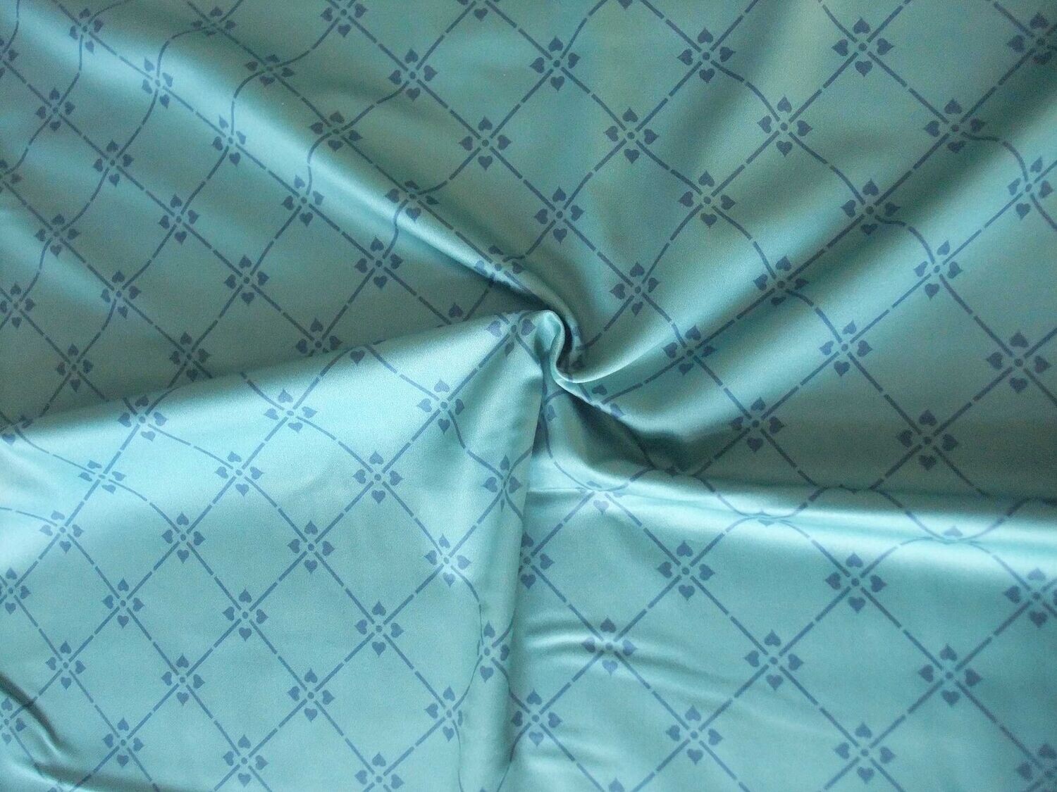 Mako-Satin, Meterware, Motiv Raute, türkis-Blau