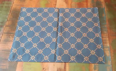 Tischset / Platzset, 50x35cm, Baumwolle, zum Wenden, "Raute", Hellbraun-dunkelblau