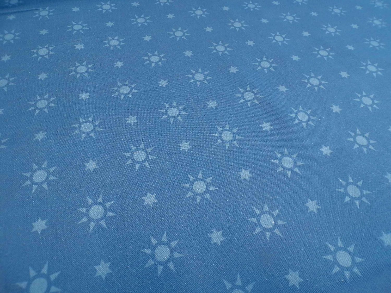 Halbpanama, Baumwolle, Meterware, Sterne, blau/hellblau
