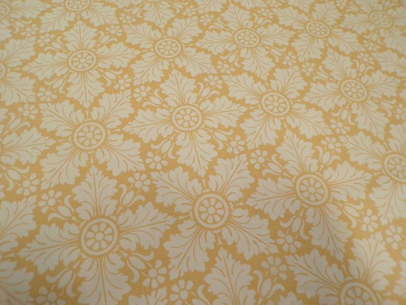 Tischdecke, Weihnachten, festlich, Baumwollsatin, Makosatin, Meterware, Eiskristall, Ocker/Vanille Tischdecke, Weihnachten, festlich, Baumwollsatin, Makosatin, Meterware, Eiskristall, Ocker/Vanille