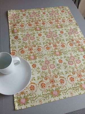 Geschirrtuch, 50x70cm, Baumwollstoff, "Bauerngarten", hellgelb, vanillegelb