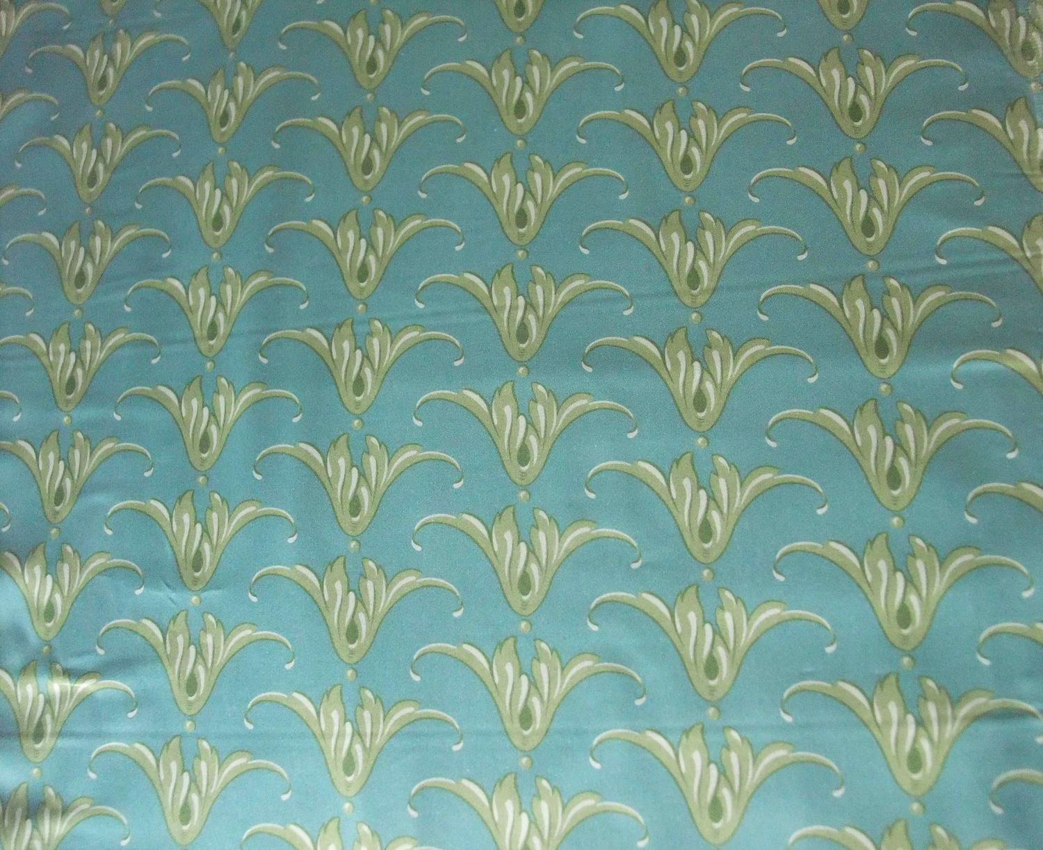 Nackenrollen-Bezug,  Mako-Satin,  Motiv "Tulpe", türkis/grün, für Nackenrolle 40cmx15cm