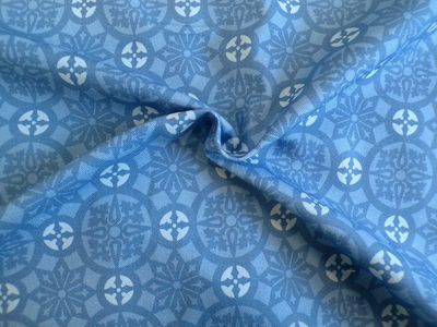 Halbpanama, Baumwolle, Meterware, Halbpanama, Baumwolle, Meterware, "Schnee 4", blau/hellblau