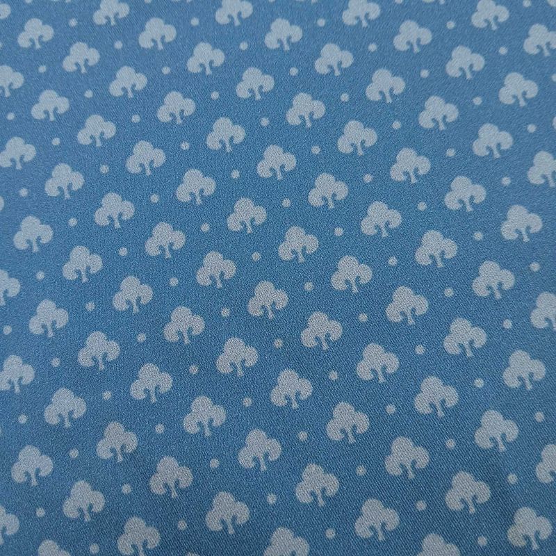 Mako-Satin, Meterware, Muster Mako-Satin, Meterware, Muster "Klee", dunkelblau/grau, 160cm, Baumwoll-Satin, Bluse Hemd Bettwäsche