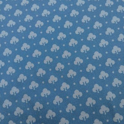 Mako-Satin, Meterware, Muster Mako-Satin, Meterware, Muster "Klee", dunkelblau/grau, 160cm, Baumwoll-Satin, Bluse Hemd Bettwäsche