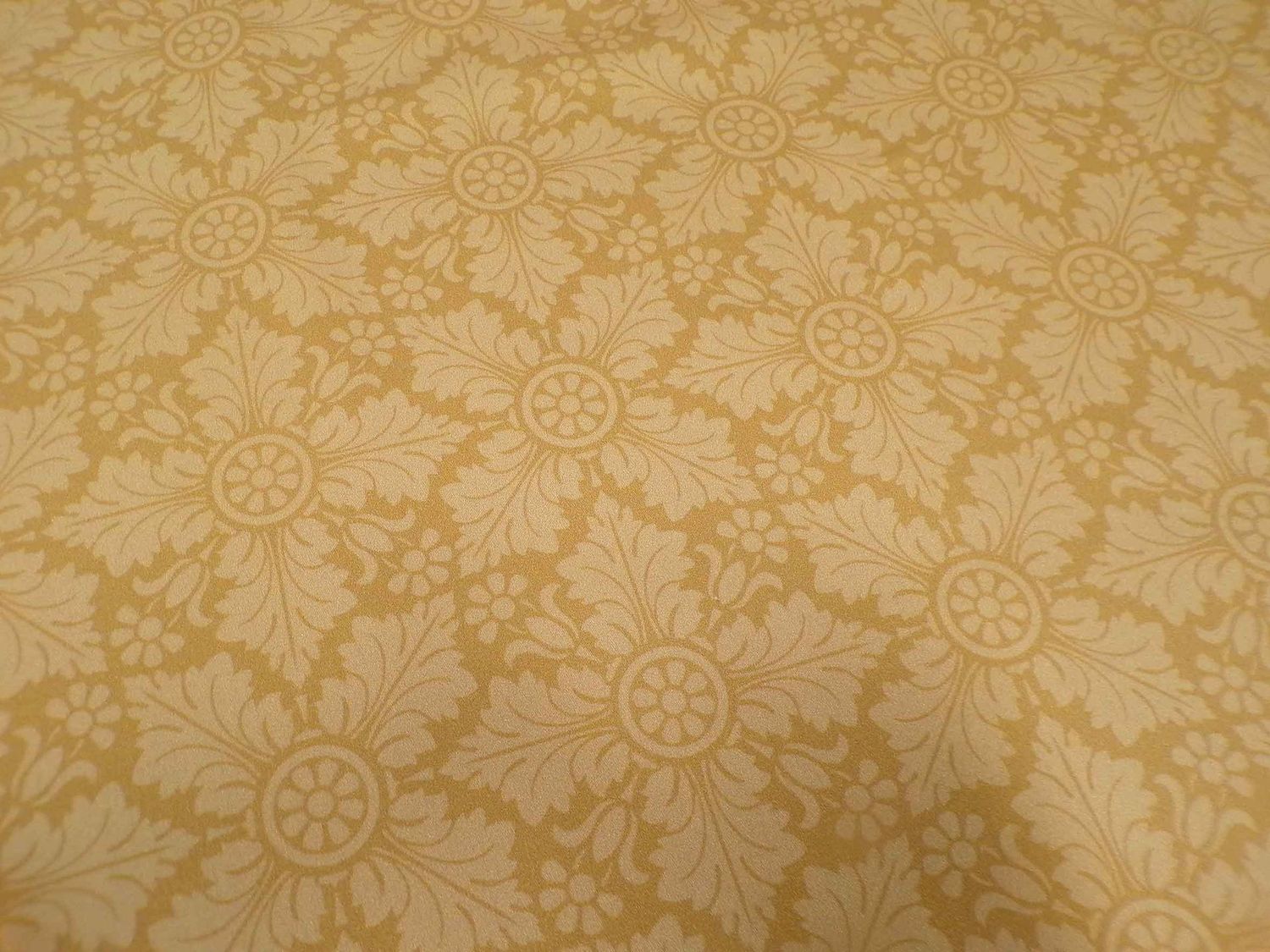 Tischdecke, Weihnachten, festlich, Baumwollsatin, Makosatin, Meterware, Eiskristall, Goldbraun/Ocker