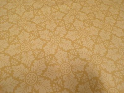 Tischdecke, Weihnachten, festlich, Baumwollsatin, Makosatin, Meterware, Eiskristall, Goldbraun/Ocker