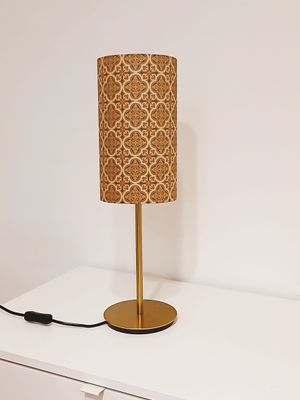 Lampenschirm, Muster Lampenschirm, Muster "Herrenhaus", 15x 23cm, Hellbraun/Braun/Navy,