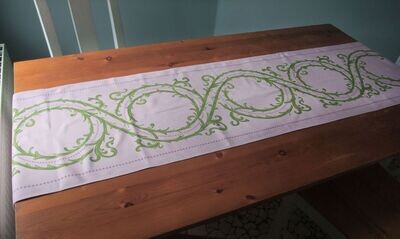 Tischläufer, Dornenhecke, Rosa/grün, 45 cm breit, zwei Längen