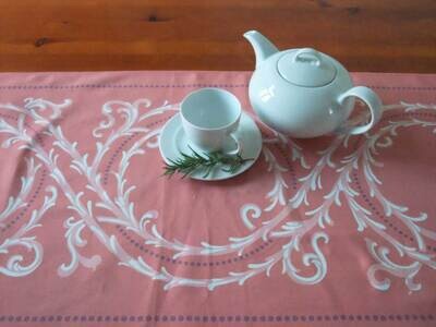 Tischläufer, Dornenhecke, lachsfarbig-rosa, 45cm breit, zwei Längen Tischläufer, Dornenhecke, lachsfarbig-rosa, 45cm breit, zwei Längen