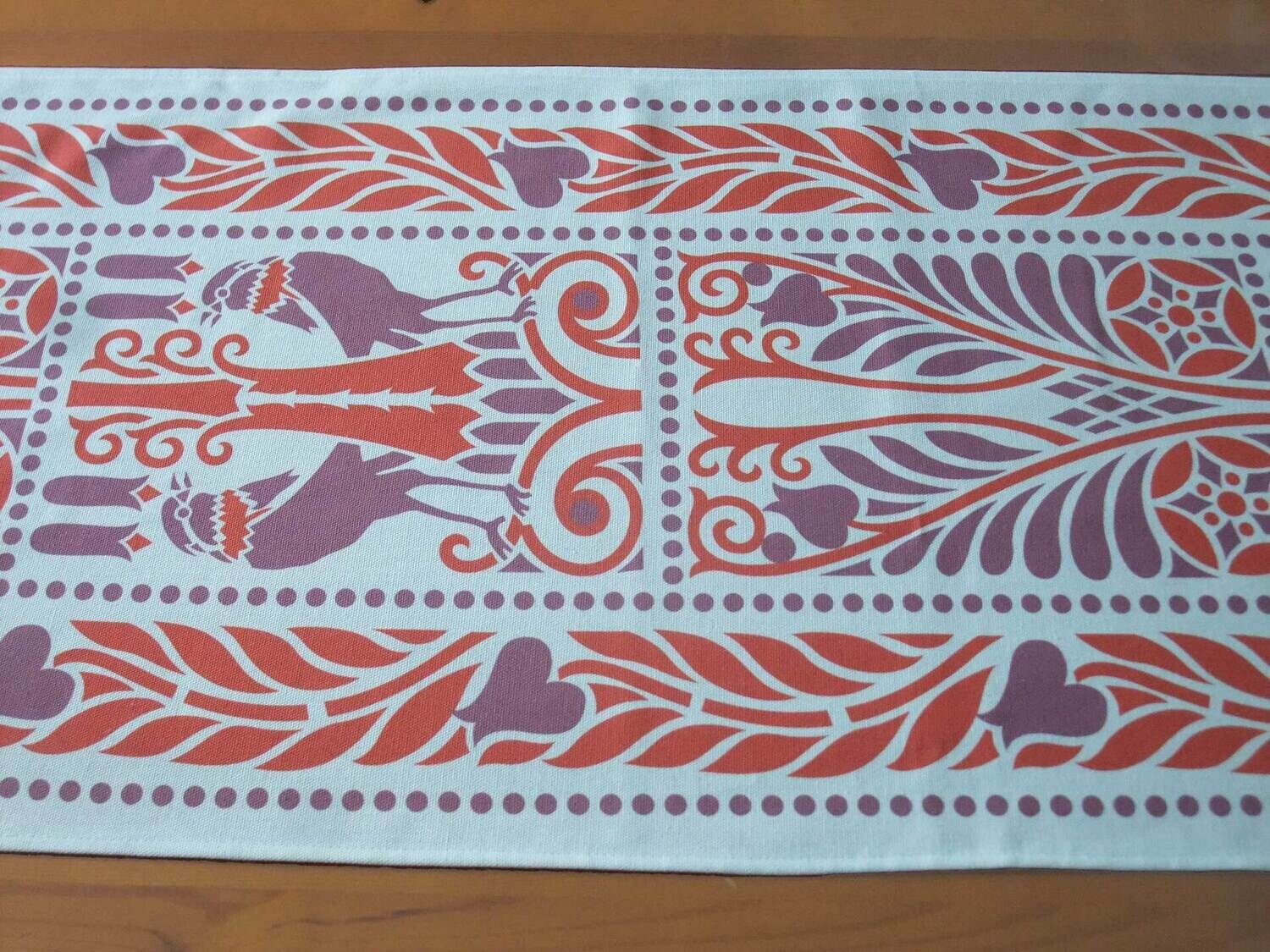 Tischläufer, Raben, Violett-Rot,