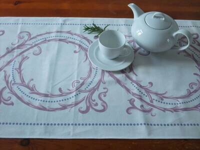 Tischläufer, Dornenhecke, weiß-fliederfarbig, 45 cm breit, zwei Längen