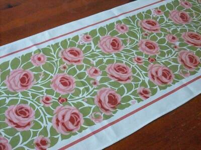 Tischläufer, Weg zum Turm, Rosa Rosen, 40 x 200cm