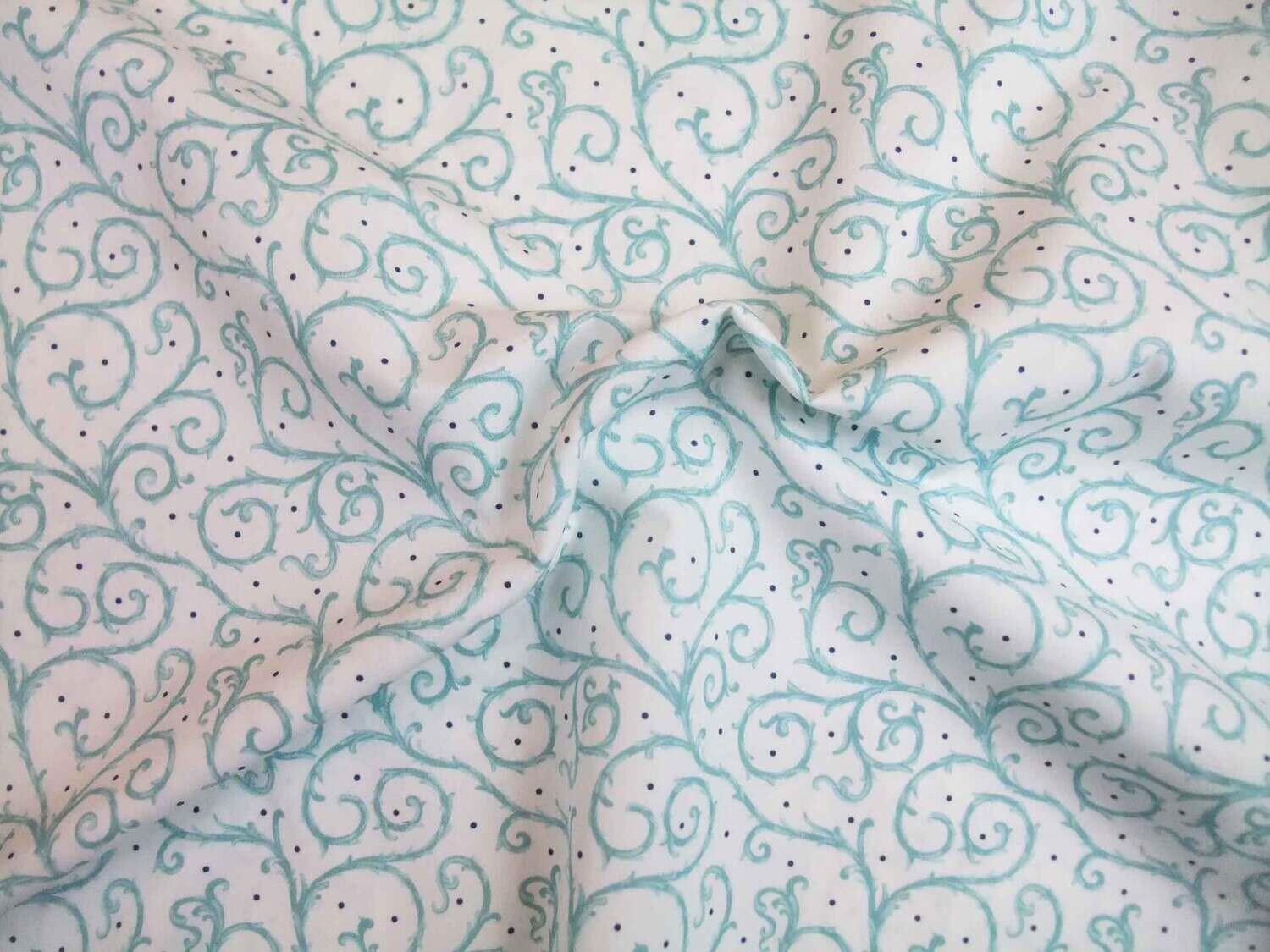 Popeline, Meterware, Baumwollstoff, GOTS, bio, Motiv Dornenhecke, weiß-wasserblau, aqua, Webware, Futterstoff, Patchwork, Blusenstoff, Hemdenstoff, Trachten, Dirndl Popeline, Meterware, Baumwollstoff, GOTS, bio, Motiv Dornenhecke, weiß-wasserblau, aqua, Webware, Futterstoff, Patchwork, Blusenstoff, Hemdenstoff, Trachten, Dirndl