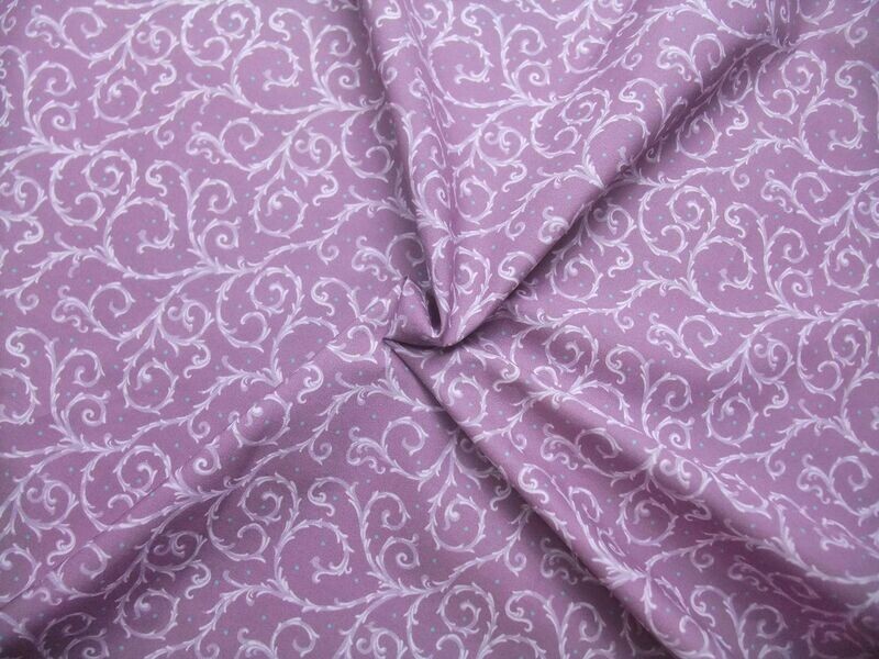 Popeline, Meterware, Baumwollstoff, GOTS, bio,  fliederfarbig-violett, Motiv Dornenhecke, Futterstoff, Webware, Blusenstoff, Hemdenstoff, Trachten, Dirndl, Patchwork