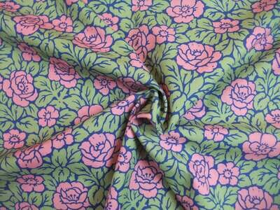 Popeline, Meterware, Baumwollstoff, Rosenmuster, grün/rosa, Bio, Grundton navy, GOTS, Futterstoff, Webware, Blusenstoff, Hemdenstoff, Trachten, Dirndl, Patchworkstoff Popeline, Meterware, Baumwollstoff, Rosenmuster, grün/rosa, Bio, Grundton navy, GOTS, Futterstoff, Webware, Blusenstoff, Hemdenstoff, Trachten, Dirndl, Patchworkstoff