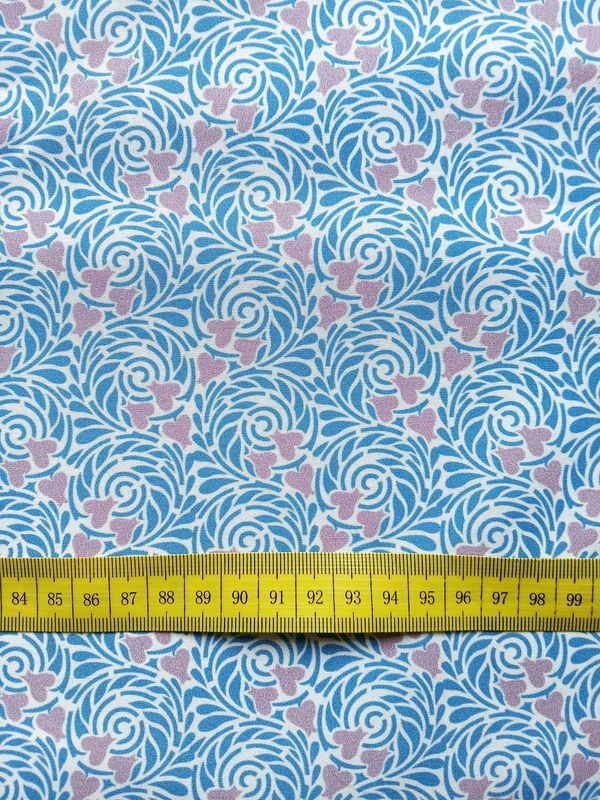 Popeline, Meterware, Baumwollstoff, Motiv Rabenwiese, blau-violett, bio,  GOTS, Futtestoff, Webware, Blusenstoff, Hemdenstoff, Patchwork, Trachten, Dirndl