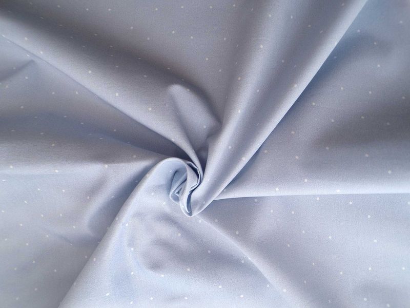Popeline, Meterware, Baumwollstoff, Punkte, hellblau-weiß, bio, GOTS, Futterstoff, Webware, Blusen, Hemdenstoff, Baby, Trachten, Dirndl, Patchworkstoff