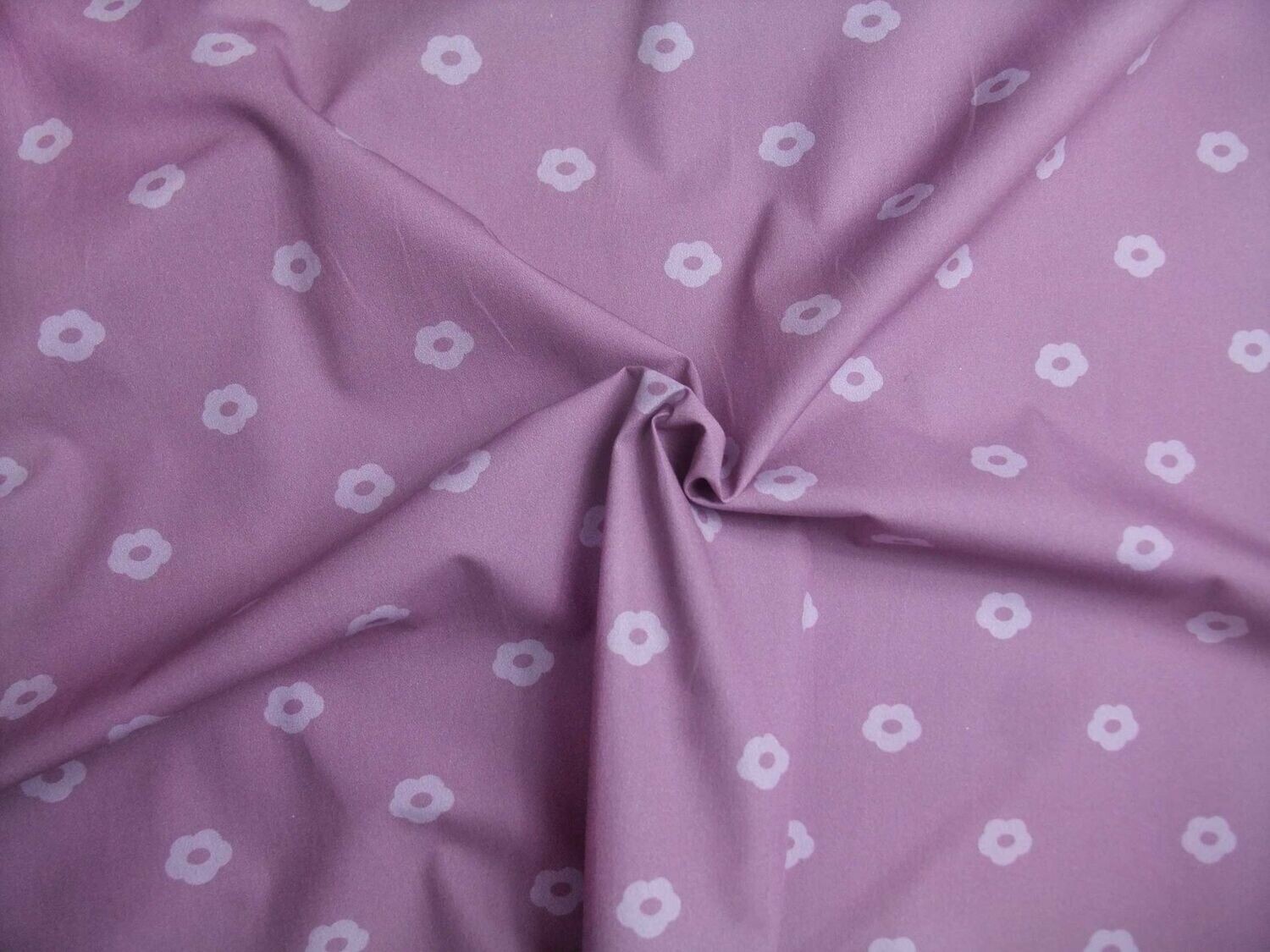 Popeline, Meterware, Baumwollstoff, Motiv Röschen, Blümchen, fliederfarbig, GOTS, bio, Futterstoff, Webware, Trachten, Dirndl, Patchworkstoff, Babykleidung