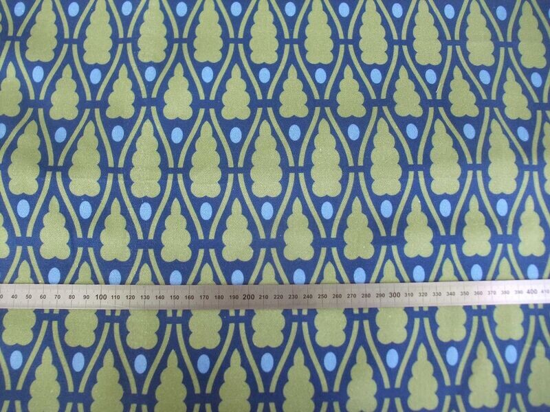 Meterware Halbpanama, Weihnachten Dunkelblau, 160cm breit, Baumwollstoff, navy-grün-blau, für Tischdecken, Kissen, Taschenprojekte